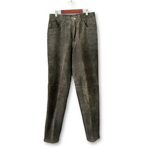 Vintage For Joseph Brown Suede Leather Pants Size 30 Neutral